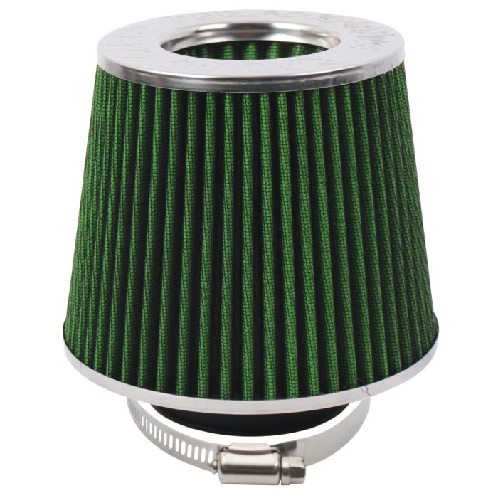 Green 76 millimetre Inlet Standard Open Top Cone Air Filter