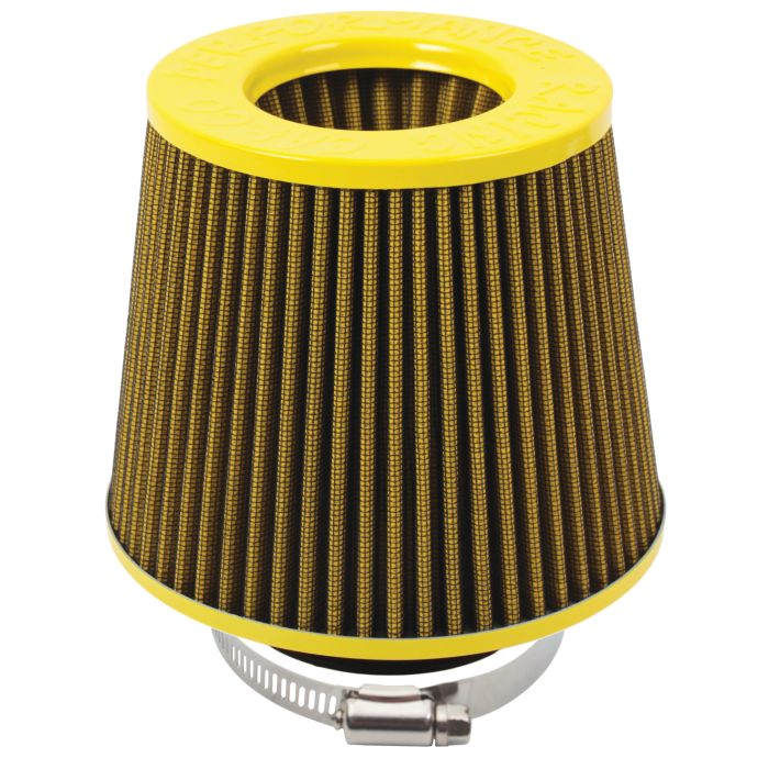 Yellow 76 millimetre Inlet Standard Open Top Cone Air Filter