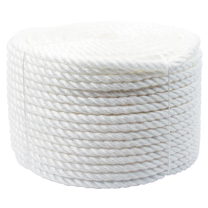 White Polypropylene Anchor Rope - 12mm x 100 Meter Roll