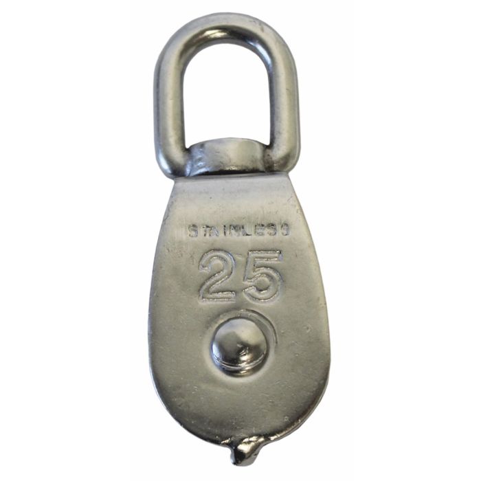 Single Swivel Pulley - 304 Stainless Steel (25mm Wheel)