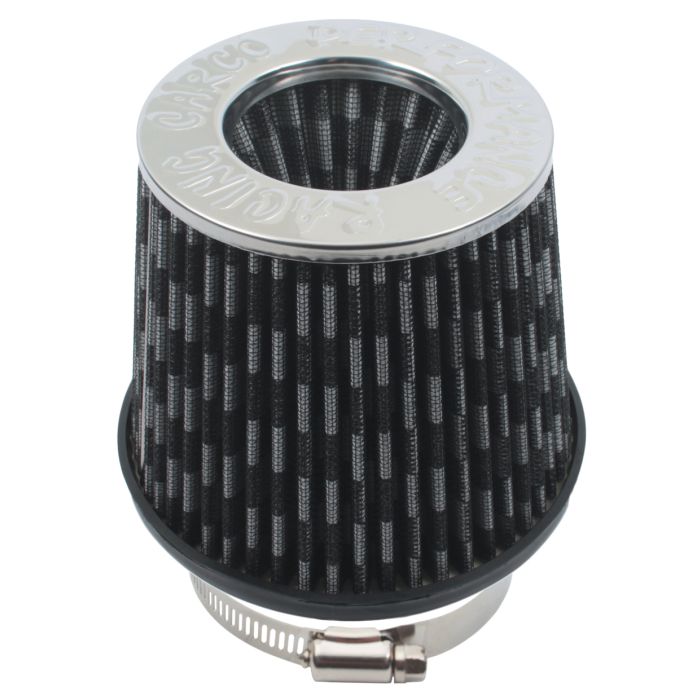 Air Filter with Rubber Base - 76mm (Carbon Finish)
