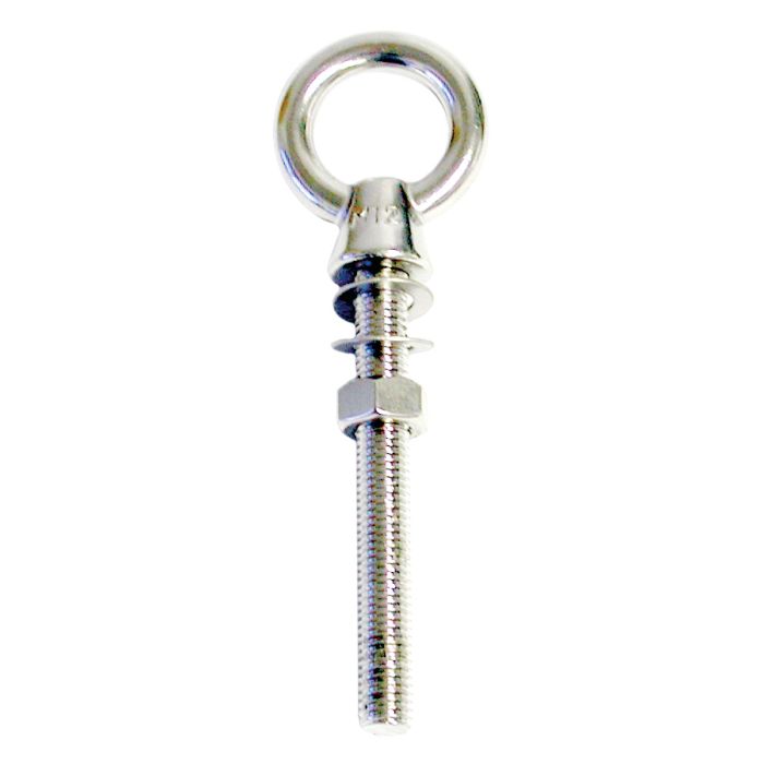 Long Eye Bolt for Boats - 316 Stainless Steel (with 2 Washers and a Nut)