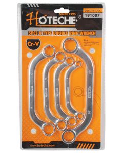 Hoteche 5 Piece U-Type Double Ring Spanner Set