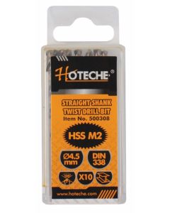 Hoteche 4.5 millimetre M2 HSS Drill Bits - Pack of 10