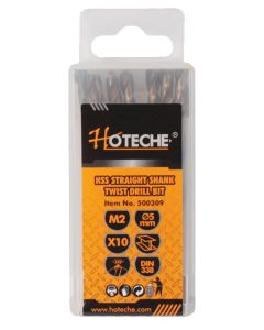 Hoteche 5 millimetre HSS M2 Straight Shank Drill Bits - Pack of 10