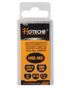 Hoteche 4.2 millimetre M2 HSS Drill Bits - Pack of 10