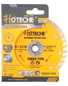 Hoteche 115 millimetre Turbo Type Diamond Cutting Disc
