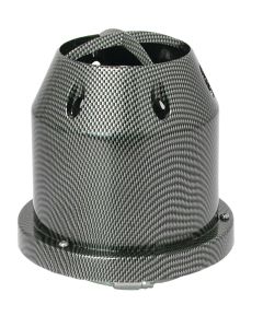 Chrome and Black 76 millimetre Inlet Air Filter with Plastic Cover