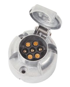 Silver Carco 7 Pin Trailer Socket with Cover