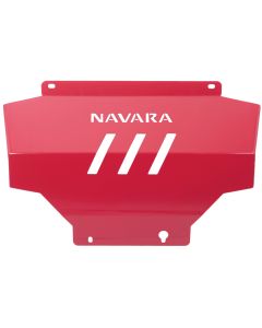 Red 3 millimetre Skid Plate for Nissan Navara from 2015 and Newer