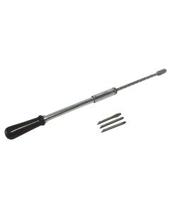 Extra Long 500 millimetre Ratchet Screwdriver with 3 Bits