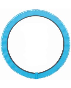 Blue Steering Wheel Cover with White Stitching