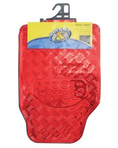 Universal Fit Red Rough &amp; Tough 4 Piece Rubber Car Mat Set
