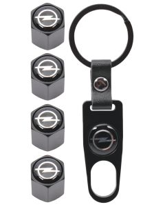 Opel Valve Cap and Key Ring Set