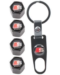 Audi S-Line Valve Cap and Key Ring Set
