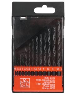 13 Piece 1.5 to 6.5 millimetre HSS Drill Bit Set