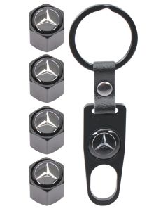 Mercedes Benz Valve Cap and Key Ring Set