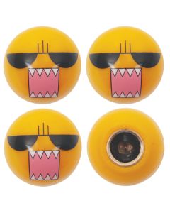 Angry Face 4 Piece Valve Cap Set