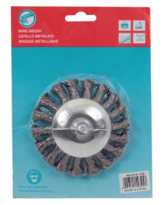 100 millimetre Bevel Knotted Wire Brush with Drill Shaft