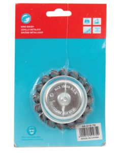 75 millimetre Knotted Wire Brush Cup with Drill Shaft