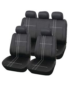 Carco Black and White Trend Style 9 Piece Seat Cover Set
