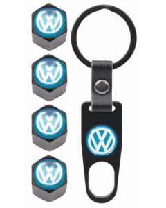 Volkswagen Valve Cap and Key Ring Set