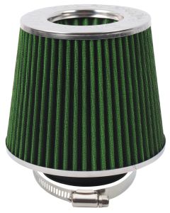 Green 76 millimetre Inlet Standard Open Top Cone Air Filter