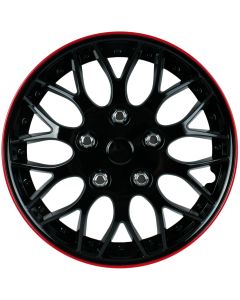 Ice Black with Red Rim KT 14 Inch Wheel Cover Set