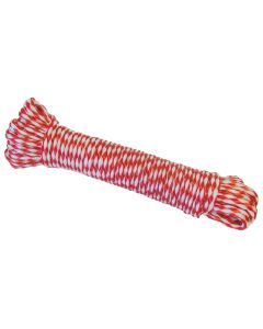 10 millimetre x 10 Meter Roll Red and White Ski Rope