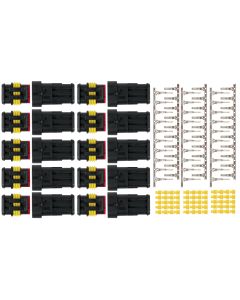 Weatherproof Electrical Terminal Connector Set for 1.5mm Cable - 3 Way (Pack of 10)