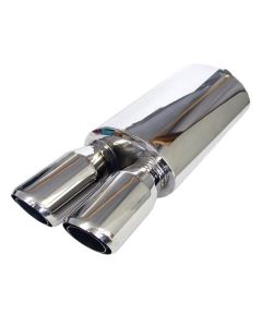 Chrome Twin Muffler - 60mm Inlet