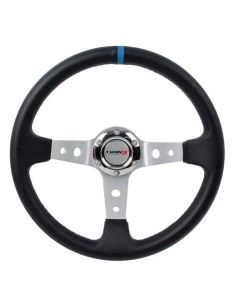 PVC Steering Wheel - Black and Blue (350mm Diameter)