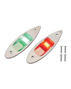 Flush Mounted LED Marine Navigation Lights (Red + Green/Port + Starboard)