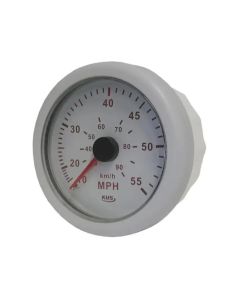 KUS 12 Volt 85mm Marine Grade Speedometer (Up to 90 km/h) - White