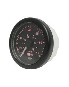 KUS 12 Volt 85mm Marine Grade Speedometer (Up to 90 km/h) - Black
