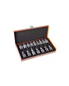 Hoteche 16 Piece 1/2 Inch Drive Socket Set (Torx and E-Socket)
