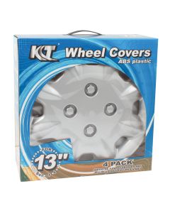KT 13 Inch ABS Plastic Wheel Cover Set - Silver