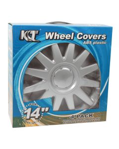 KT 14 Inch ABS Plastic Wheel Cover Set - Silver