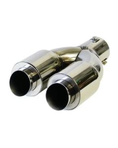 Chrome Twin Exhaust Tail Piece - 63.5mm Inlet