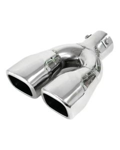 Chrome Twin Exhaust Tail Piece - 60mm Inlet