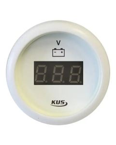 KUS 8-32 Volt Digital Volt Gauge for Boats - 52mm (White)