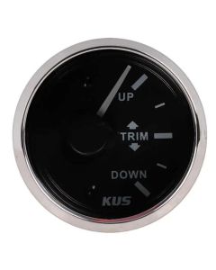 KUS 52mm Trim Gauge for Boats (Black and Silver)