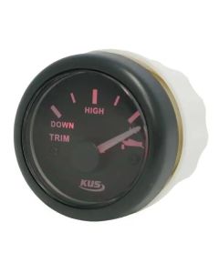 KUS 52mm Trim Gauge for Boats - Black with Red Backlight