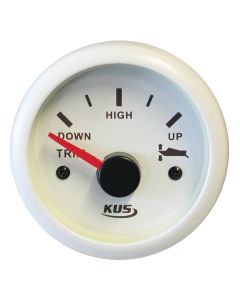 KUS 12 Volt Trim Gauge for Boats (White) - 52mm