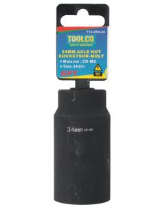 Toolco 1/2 Inch Drive Axle Nut Socket - 34mm (12 Point)