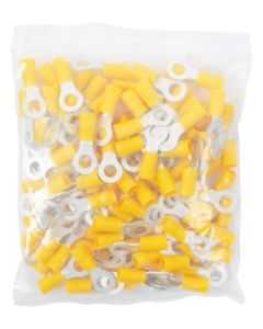 Yellow Ring Terminals - 6.4mm (100 Pack)
