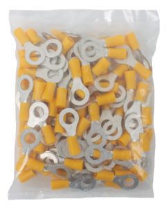 Yellow Ring Terminals - 8.4mm (100 Pack)