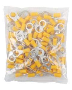 Yellow Ring Terminals - 10.5mm (100 Pack)