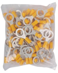 Yellow Ring Terminals - 12mm (100 Pack)